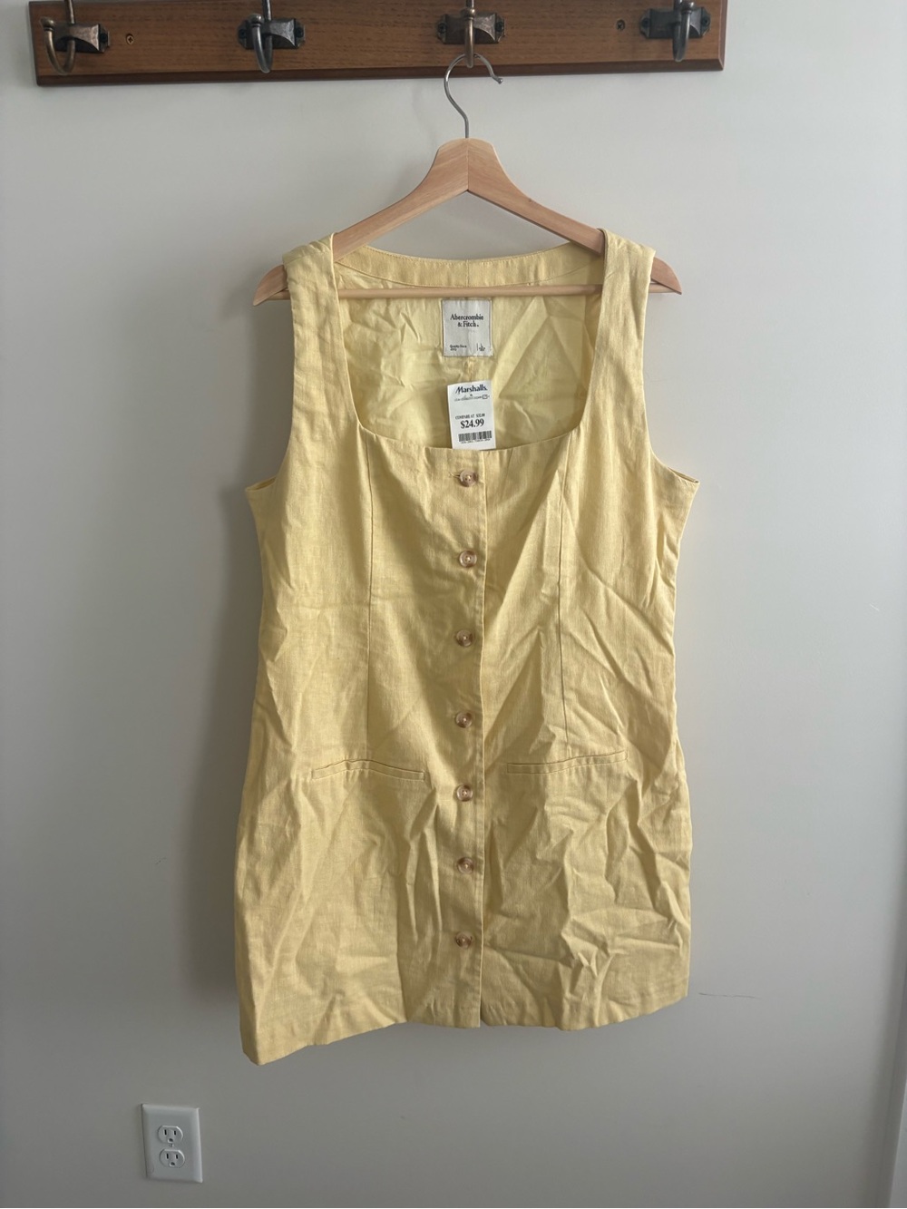 Abercrombie & Fitch Pale Yellow Button-Front Top